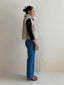 FLORANCE FUR VEST COAT- STONE