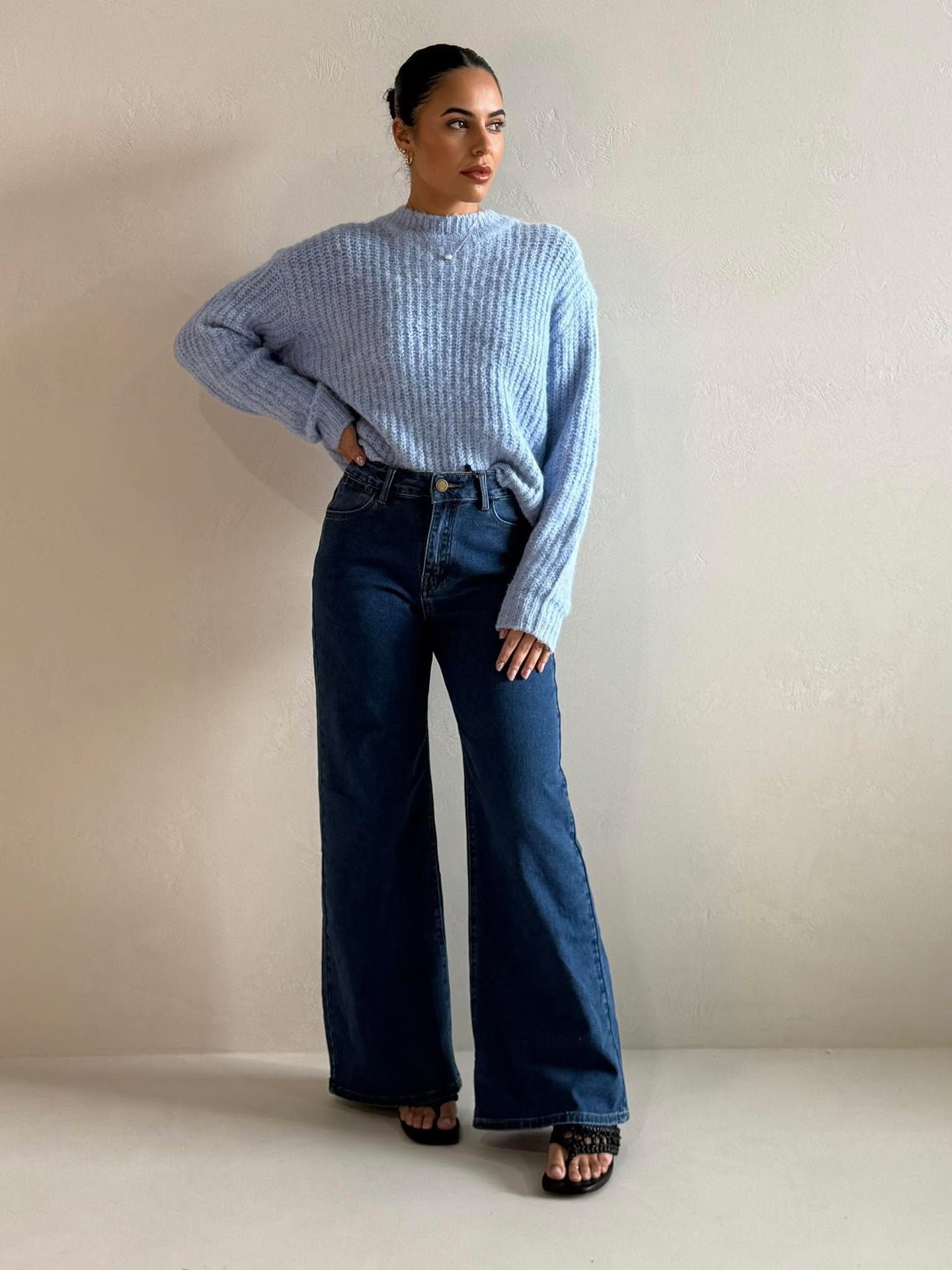 IVY KNIT JUMPER- OCEAN BLUE