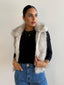 FLORANCE FUR VEST COAT- STONE