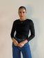 LEE SHEER TOP- BLACK