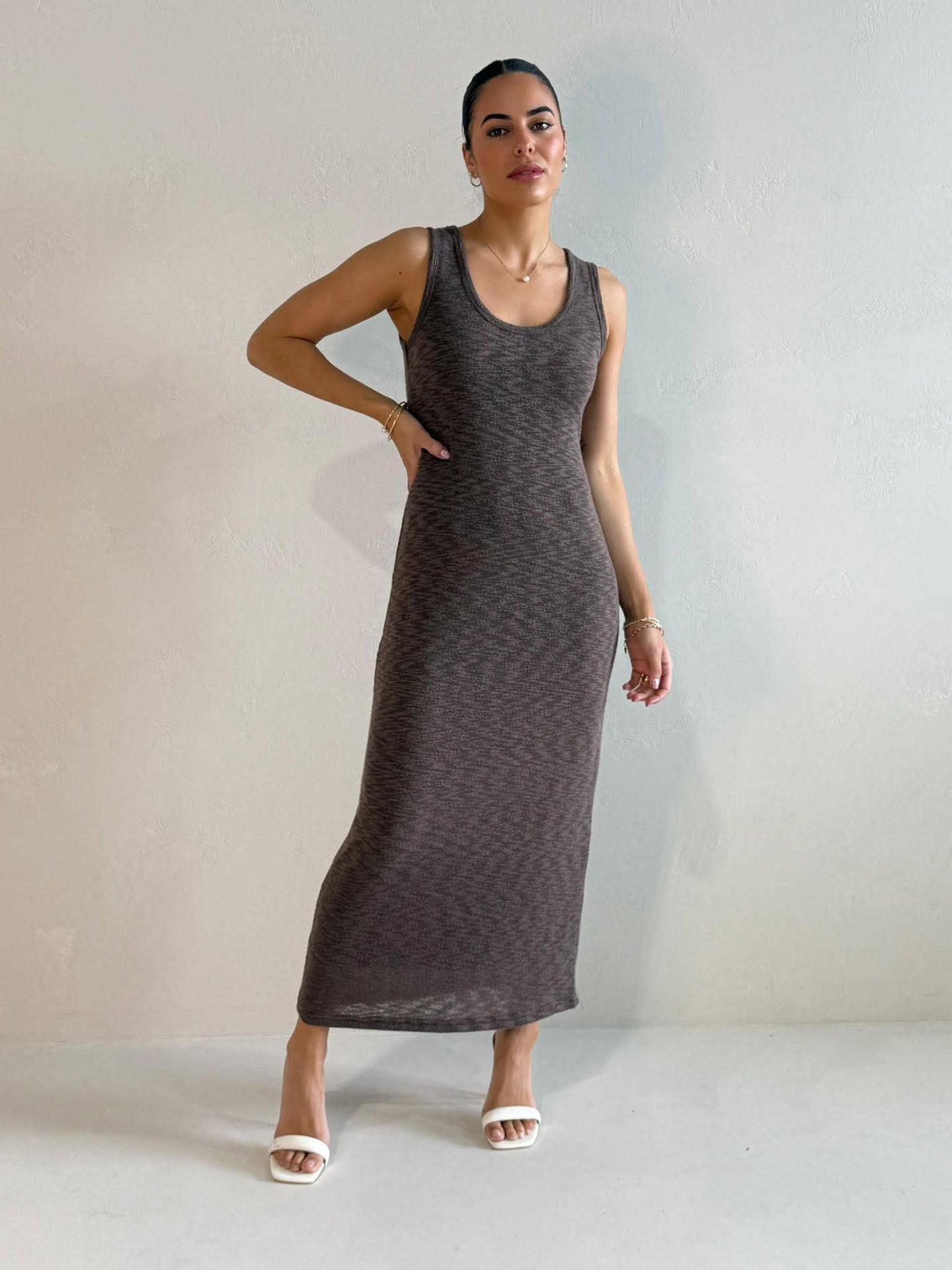 LEONIE TANK MAXI DRESS-CHOC