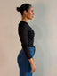 LEE SHEER TOP- BLACK