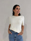 ROWIE KNITTED TEE - CREAM