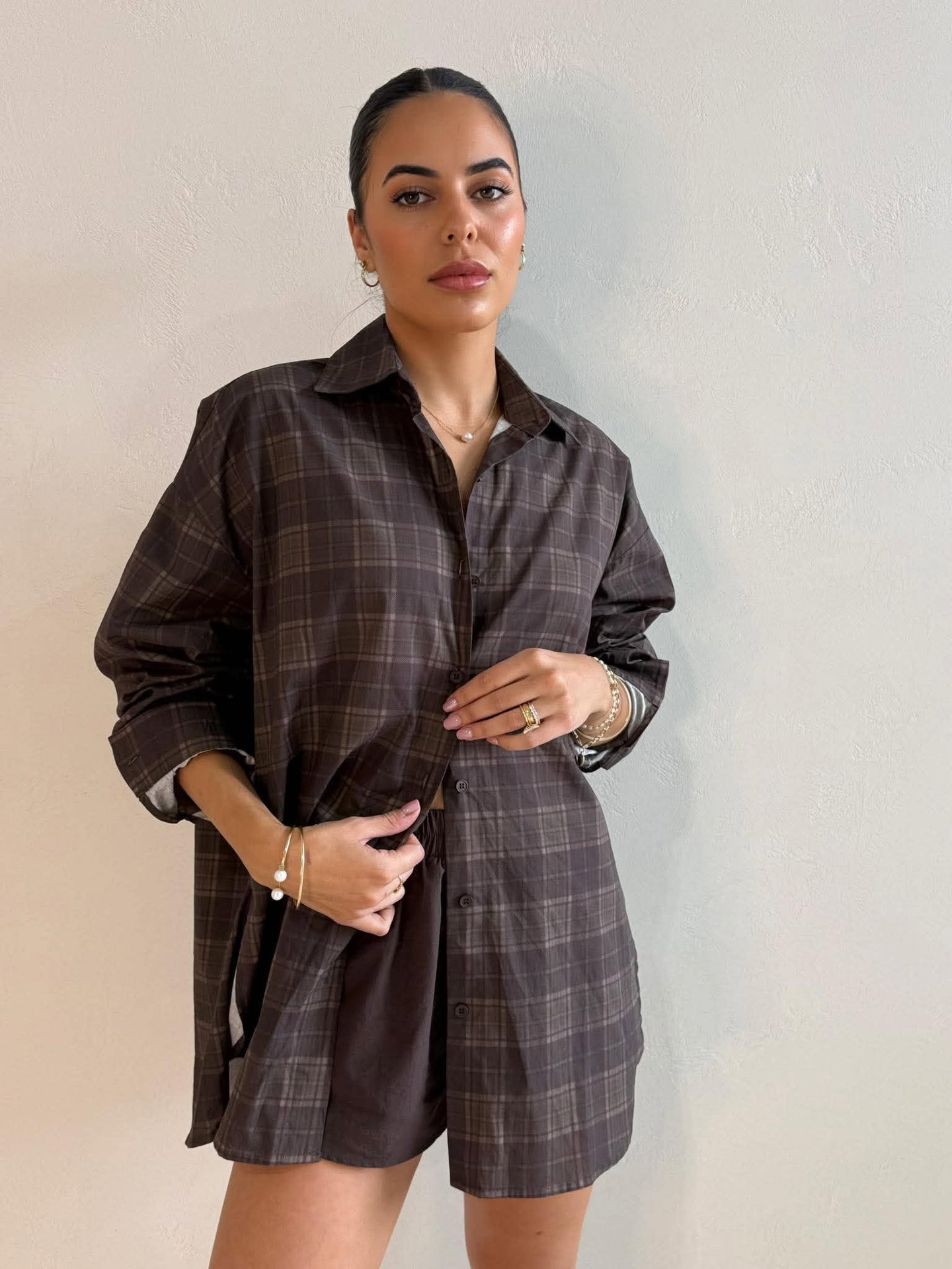 BROWN CHECK SHIRT