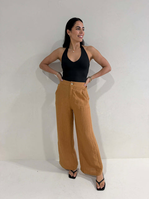 JUDE LINEN PANT- BRONZE