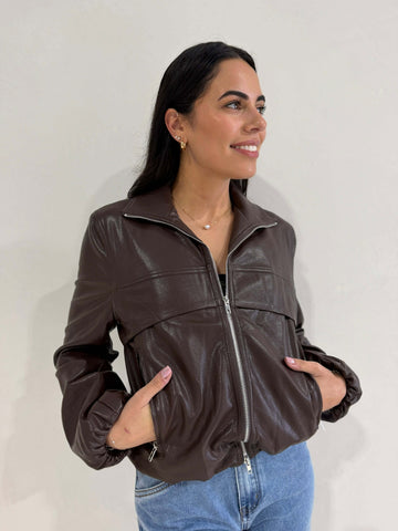 THE BELLE PU BOMBER - CHOC