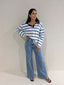 CINDY STRIPE RUGBY TOP