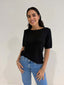 SUMMER KNIT TOP - BLACK