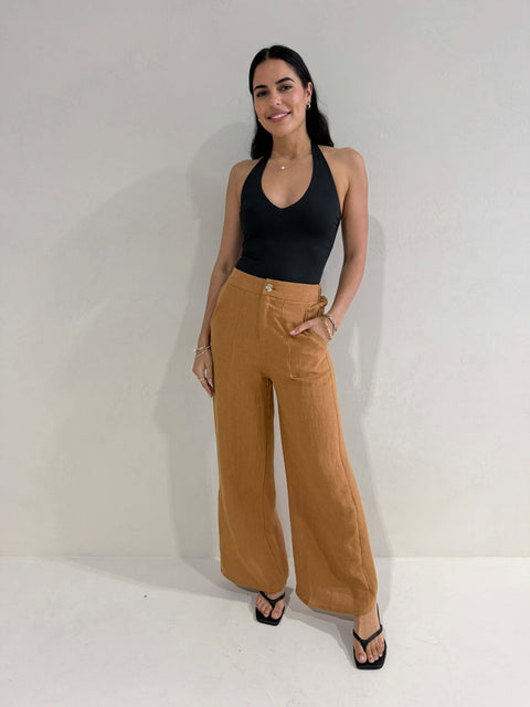 JUDE LINEN PANT- BRONZE