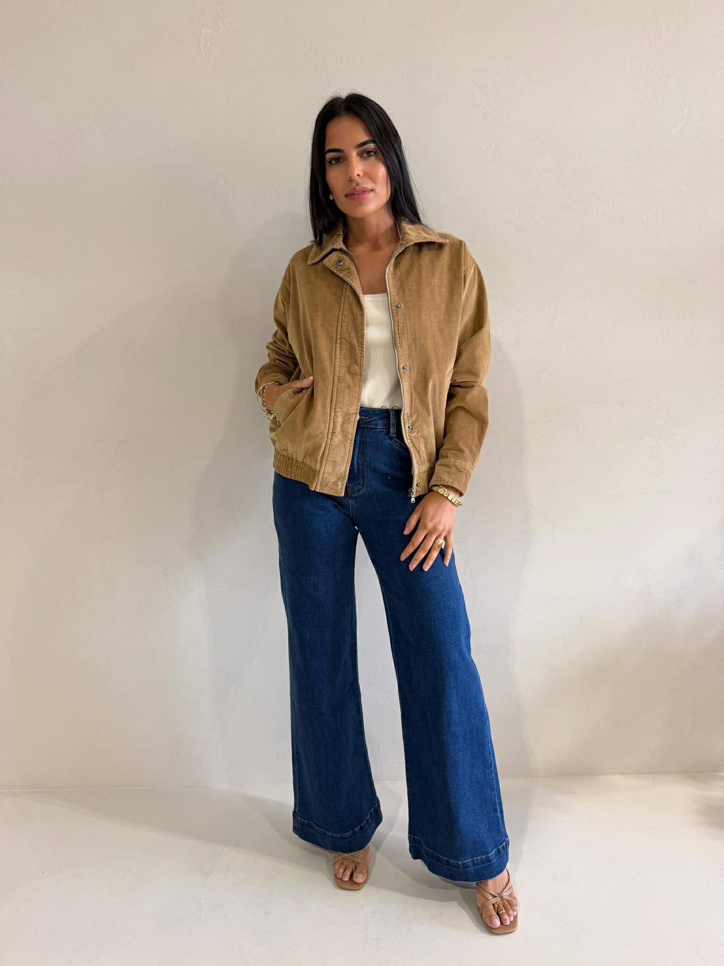 BAMBI CORD BOMBER -TAN