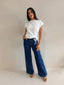 DARBY DRAWSTRING TEE- WHITE
