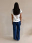 DARBY DRAWSTRING TEE- WHITE
