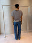EASY TUCK TEE- IVORY/CHOC