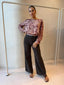 TIANA BLOUSE - ABSTRACT ROSE GOLD