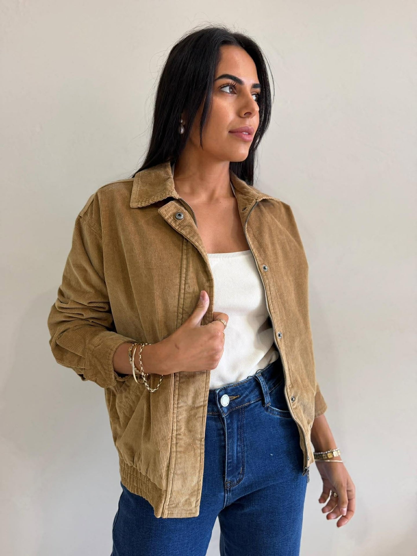 BAMBI CORD BOMBER -TAN