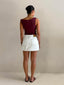 KYLIE OFF SHOULDER TOP- BURGUNDY