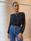 TIANA BLOUSE - SPOTTED BLACK