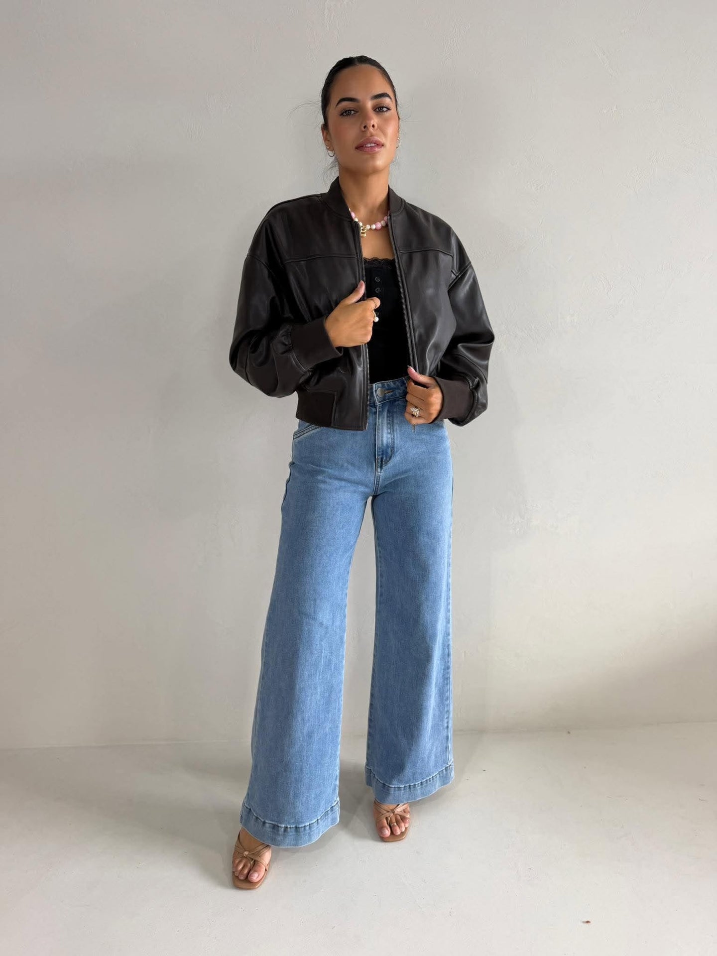 LUXE BOMBER JACKET CHOCOLATE