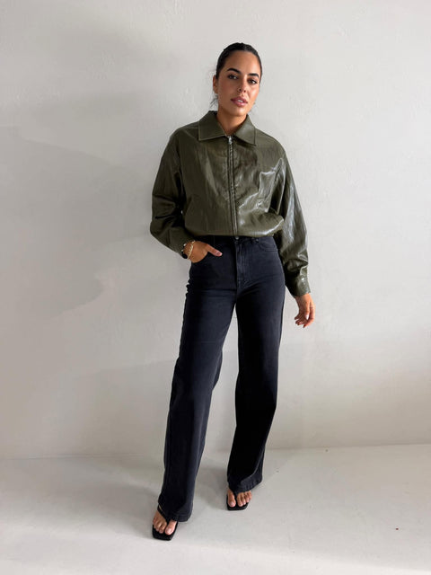 JACQUI WIDE LEG JEAN - BLACK
