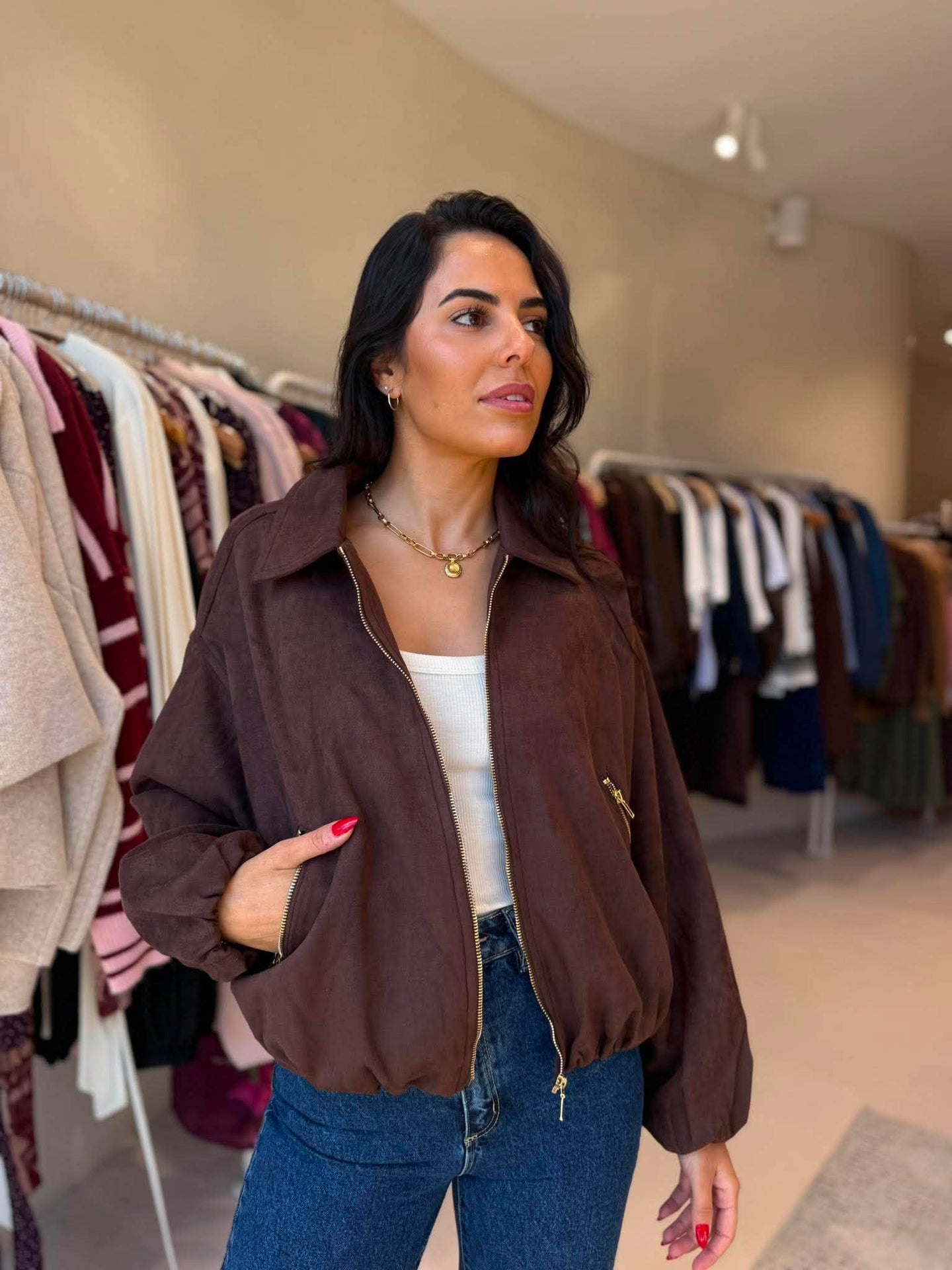 ZAKNI JACKET -BROWN