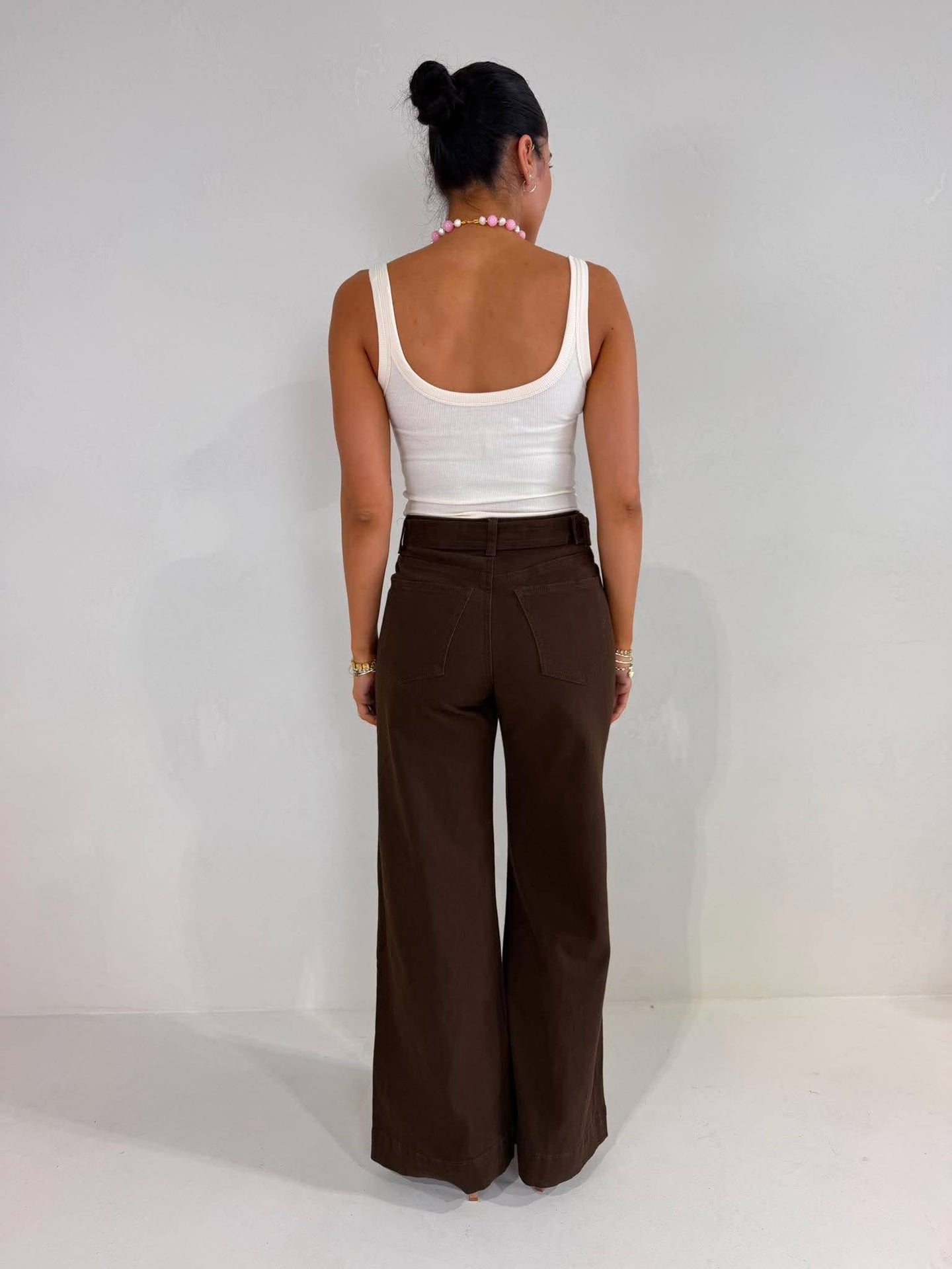 DARCY BELTED JEAN - CHOC