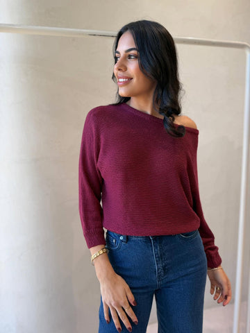 TAPE BOAT KNIT -PORT