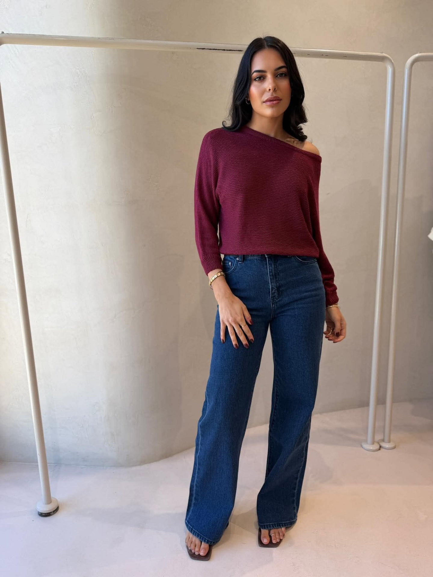 TAPE BOAT KNIT -PORT