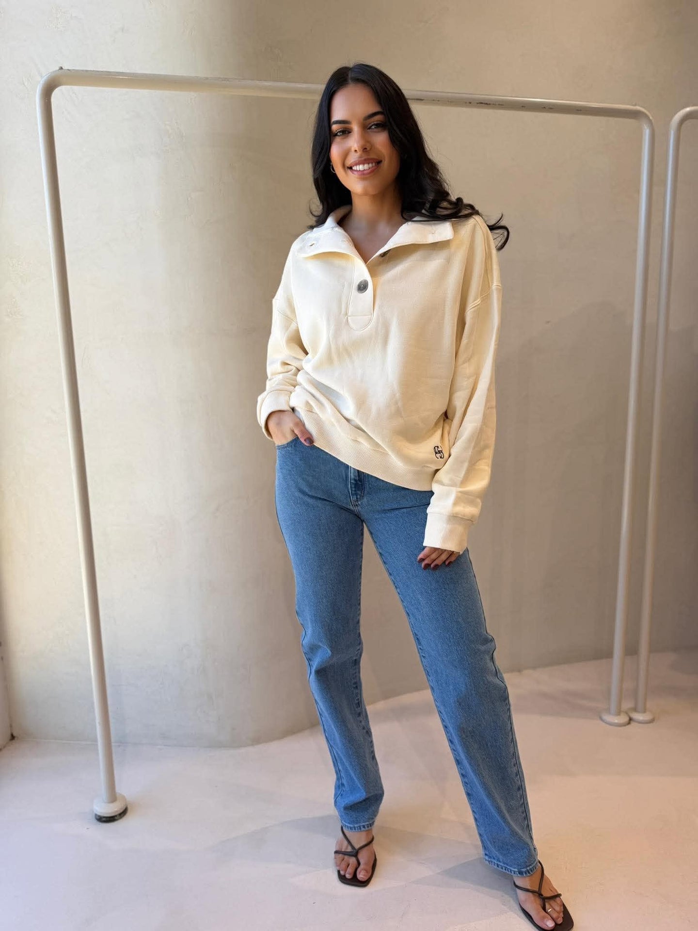 MARLI BUTTON SWEAT