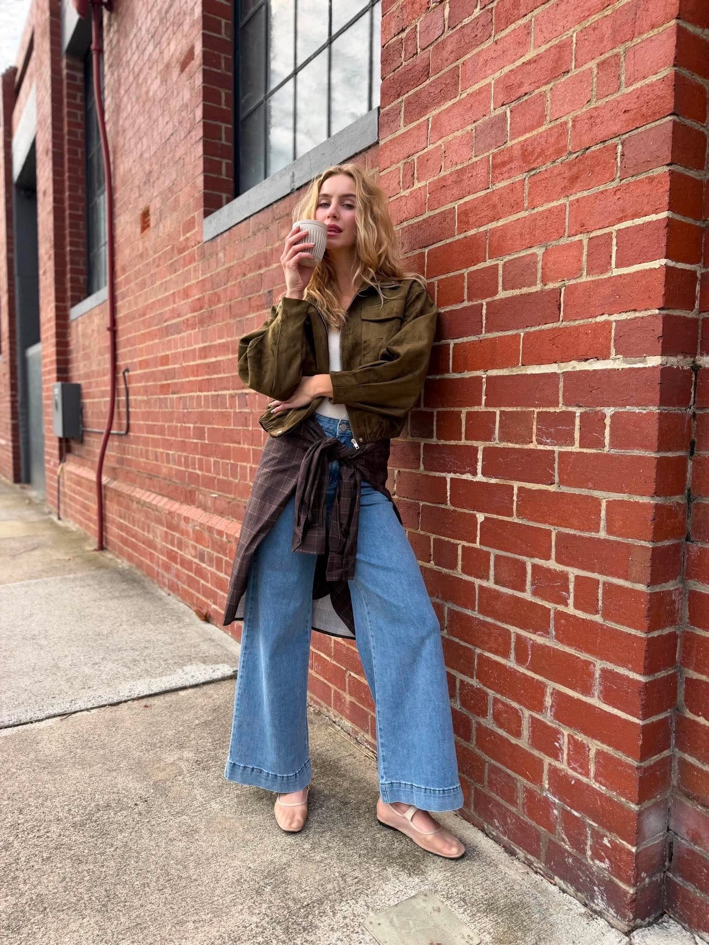 KHAKI FUNNEL NECK JACKET