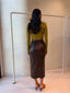ASHA MIDI SKIRT- CHOC