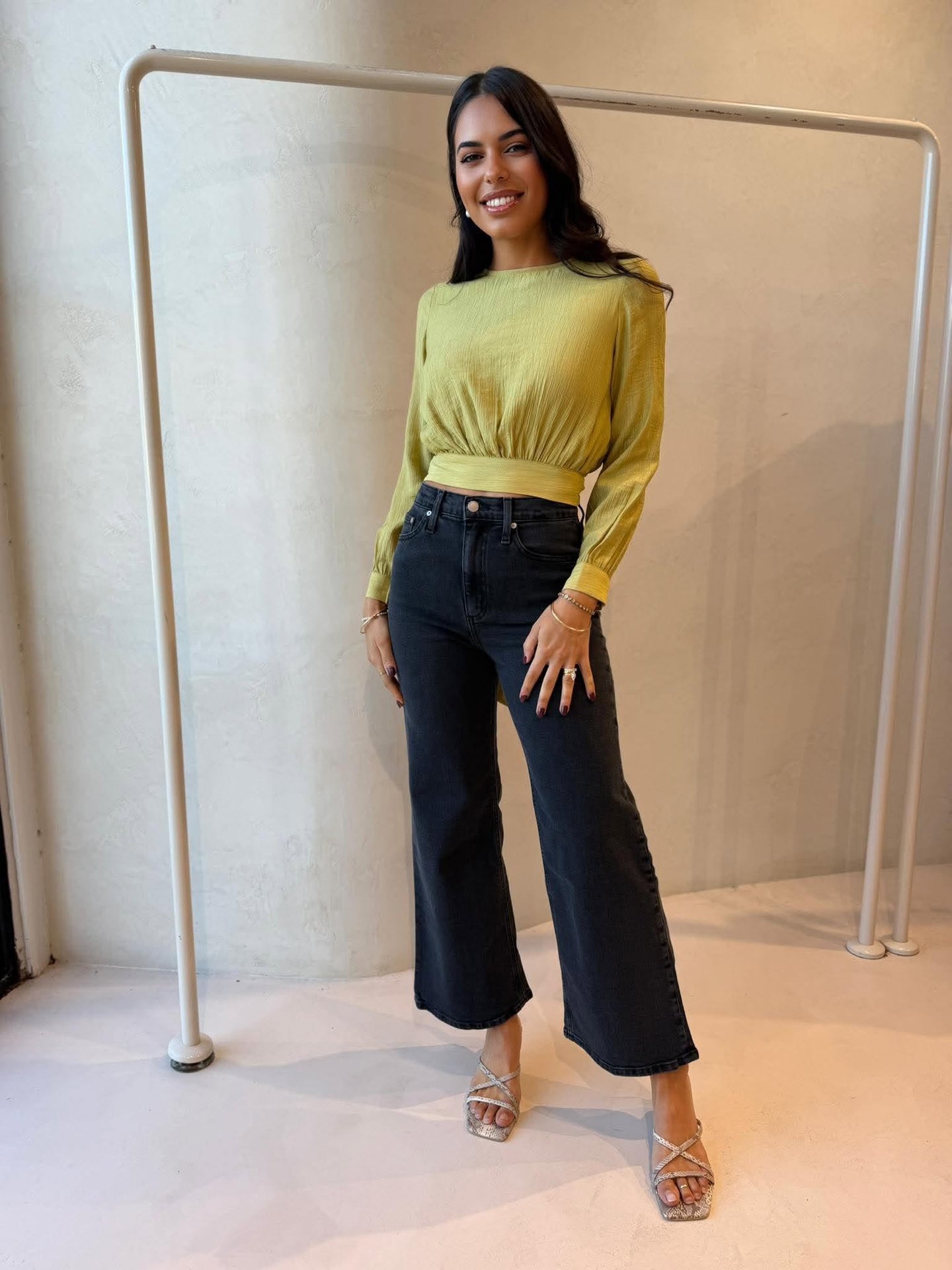 TIANA BLOUSE - CHARTREUSE