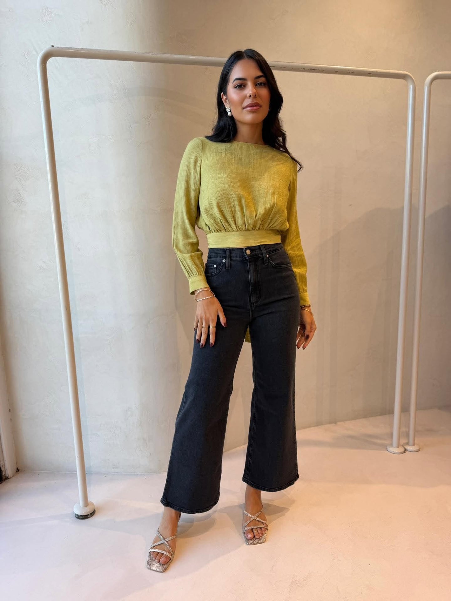 TIANA BLOUSE - CHARTREUSE