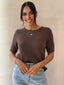 ROWIE KNITTED TEE - CHOCOLATE