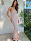 CALLISTA MAXI DRESS -BROWN WITH WHITE FLORAL