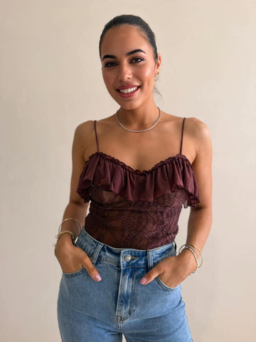 MILA BODYSUIT- CHOCOLATE PLUM