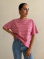 DELILA STRIPE TEE- PINK STRIPE