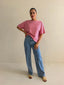 DELILA STRIPE TEE- PINK STRIPE