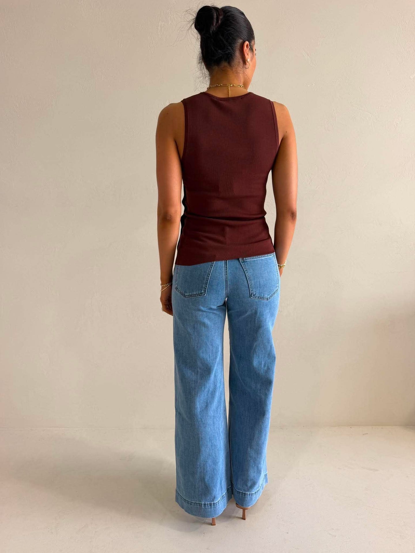 OLLIE BUTTON DOWN KNIT TANK