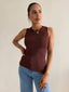 OLLIE BUTTON DOWN KNIT TANK