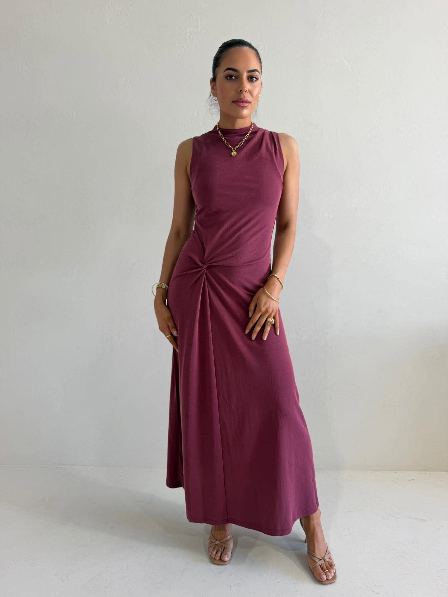VELO TWIST MIDI DRESS