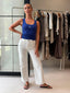 ZOE CONTOUR RIB SCOOP TANK- POLO BLUE