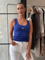 ZOE CONTOUR RIB SCOOP TANK- POLO BLUE