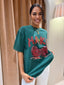 CHERRY 2.0 OVERSIZED WASHED TEE- GREEN
