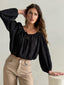 CALISTA BLOUSE- EMBROIDERED BLACK