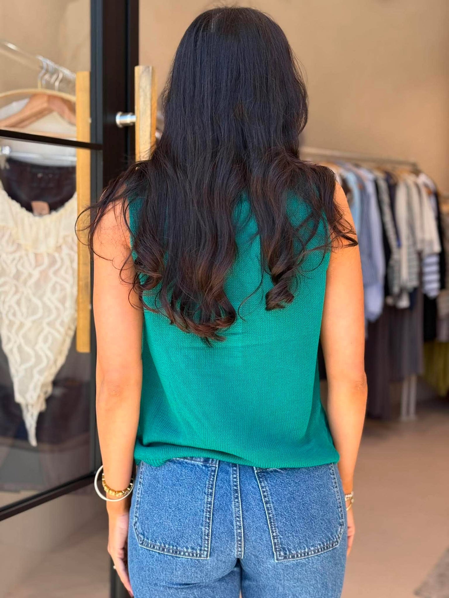 COFFEE KNIT TANK- JADE