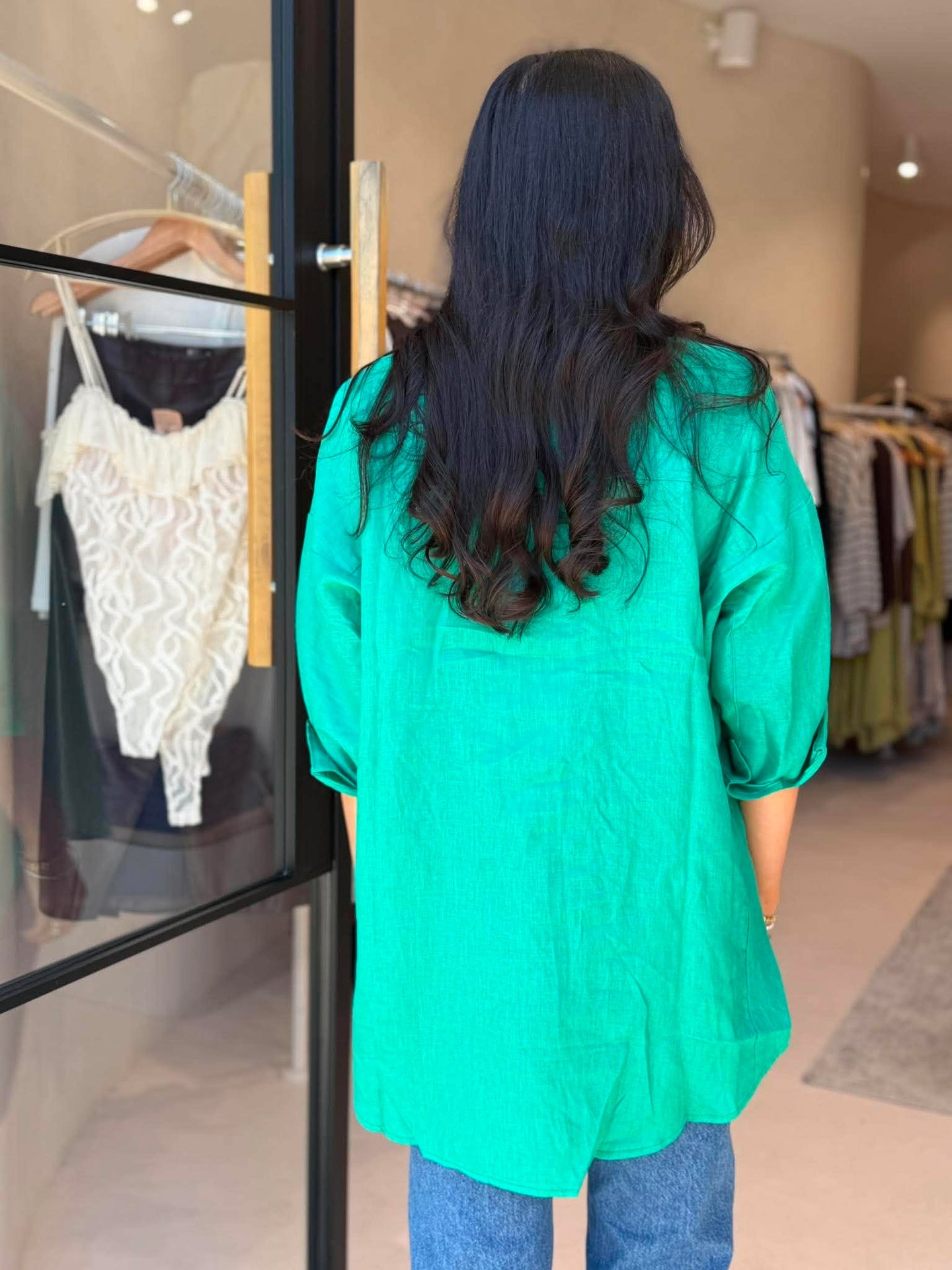 SHAE BOYFRIEND SHIRT - GREEN