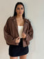 LENA SUEDE BOMBER- CHOC
