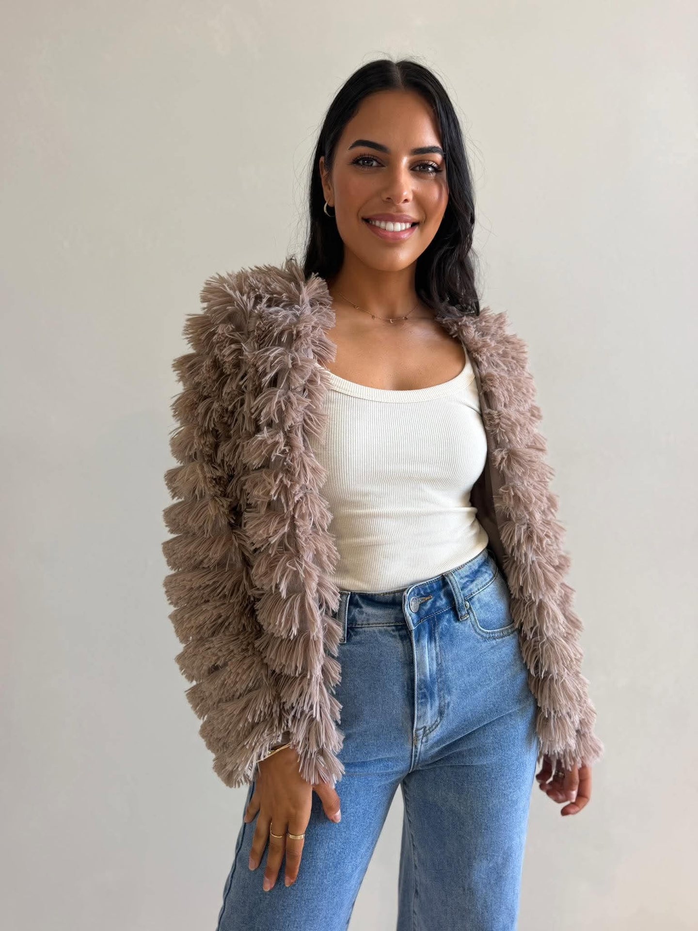 SARAH COAT- TAUPE