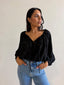 CALISTA BLOUSE- EMBROIDERED BLACK