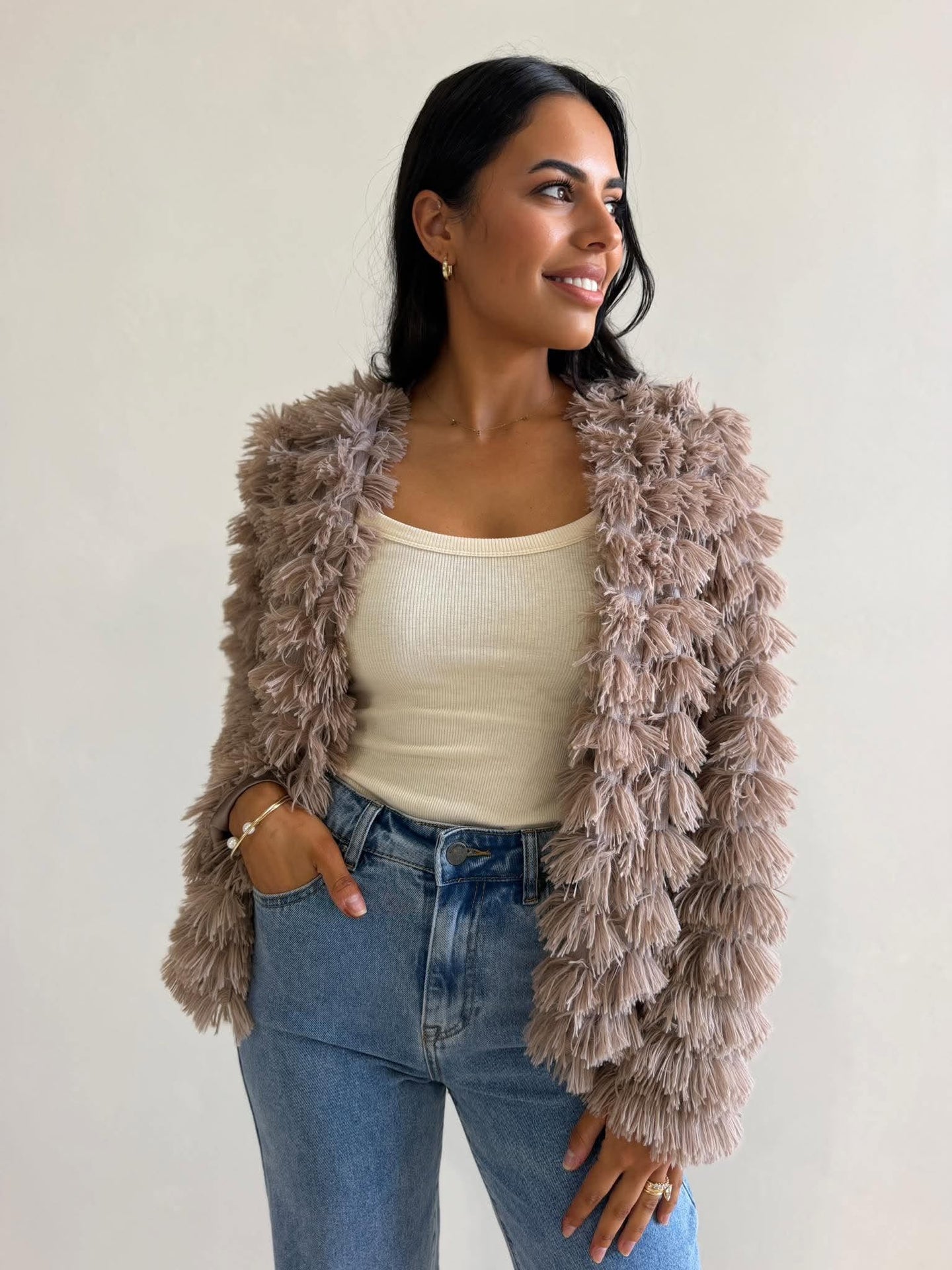 SARAH COAT- TAUPE
